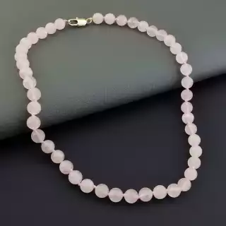 Намисто коротке Рожевий кварц 45 см