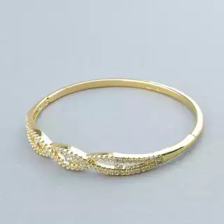 Браслет шарнірний Xuping Фіаніт 17 см (позолота 18к)