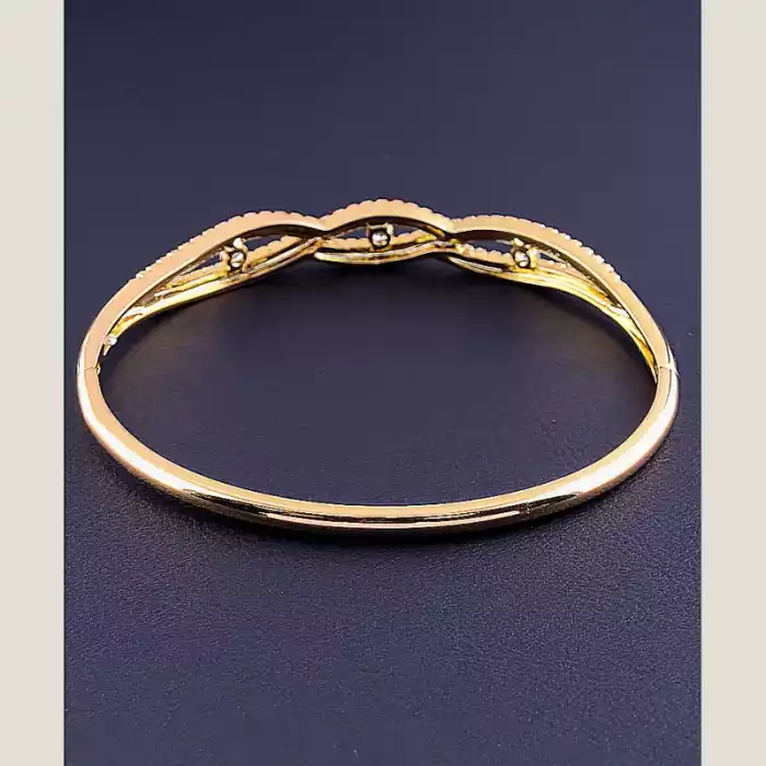🏷️️ Браслет шарнірний Xuping Фіаніт 17 см (позолота 18к) ss_71906
