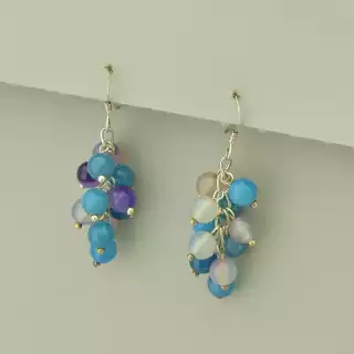 Сережки об'ємні петля Агат