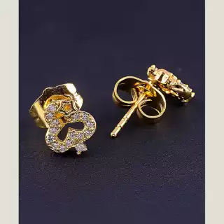 Сережки пусети Xuping Фіаніт (позолота 18к)