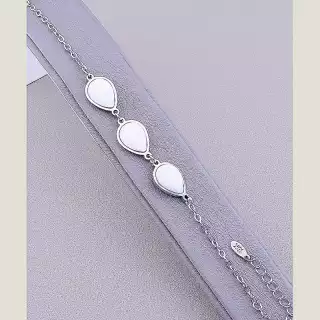 Браслет з карабіном Перламутр 19 см