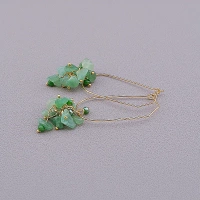 Сережки Stainless Steel Нефрит, Чеський кришталь