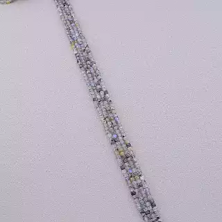 Намистини Лабрадор 39 см на нитці (натуральне каміння, без застібки) грановані квадратні