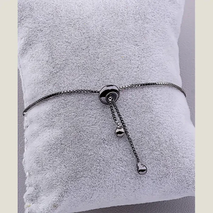 🏷️️ Браслет регульований Фіаніт 17 см хром ss_63557