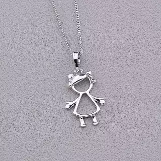 Підвіска дівчинка Xuping 45 см (родій)