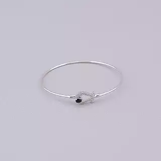 Браслет петля Saiya Фіаніт 16 см (родій)