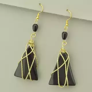 Сережки об'ємні петля Агат