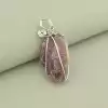 🏷️️ Кулон Полуничний кварц у дроті 40х20мм. F-101082
