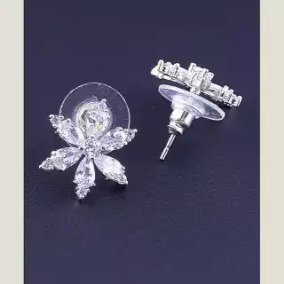 Сережки пусети Big Dipper Фіаніт (родій)