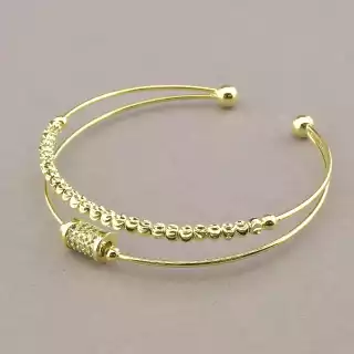 Браслет без застібки Saiya Фіаніт 17 см. (позолота 18к лимонна)