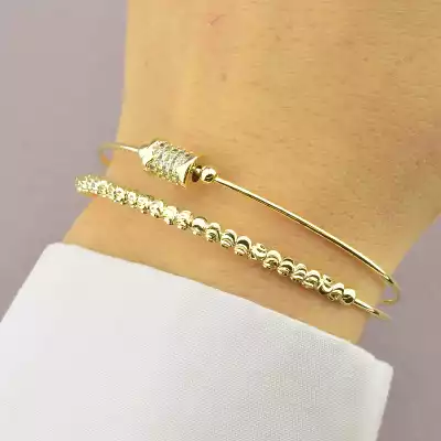 🏷️️ Браслет без застібки Saiya Фіаніт 17 см. (позолота 18к лимонна) F-94159