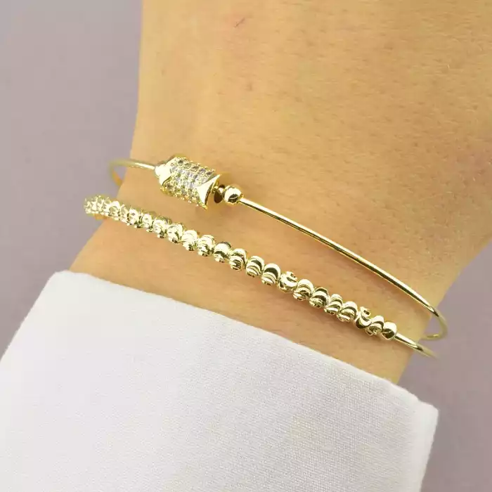 🏷️️ Браслет без застібки Saiya Фіаніт 17 см. (позолота 18к лимонна) ss_94159