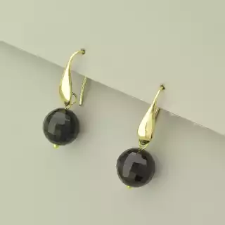 Сережки петля Агат (позолота 18к лимонна)