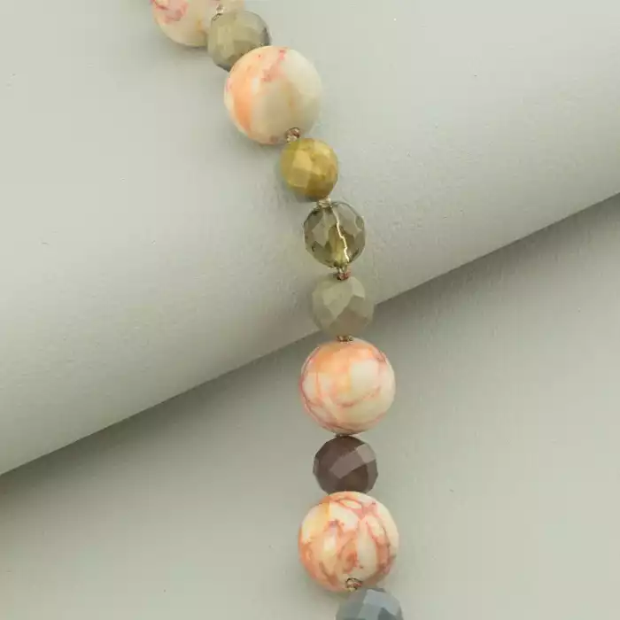 🏷️️ Намисто Яшма, Раухтопаз 50 см. ss_94492