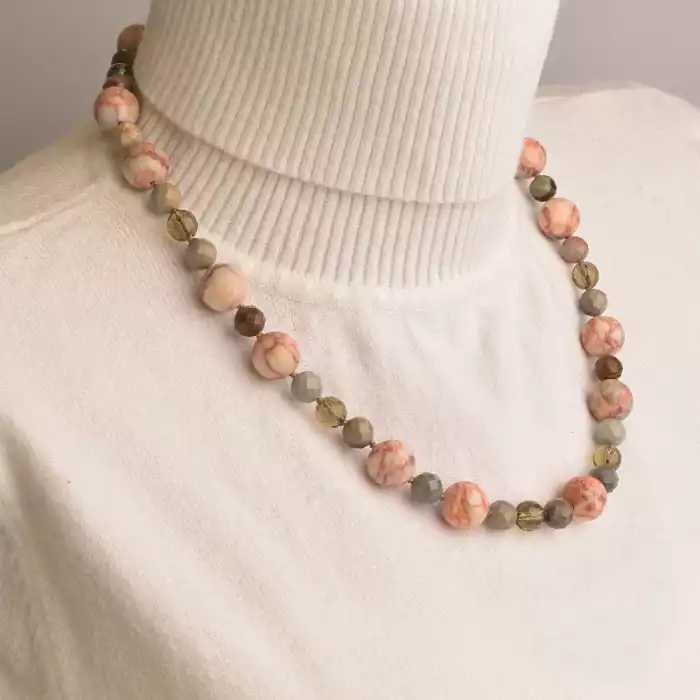 🏷️️ Намисто Яшма, Раухтопаз 50 см. ss_94492