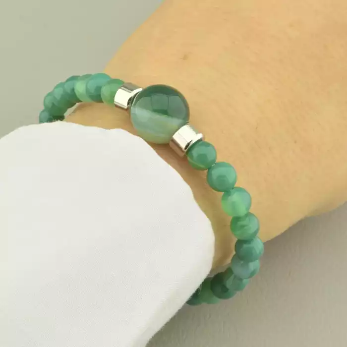 🏷️️ Браслет резинка Агат 17 см. ss_101986