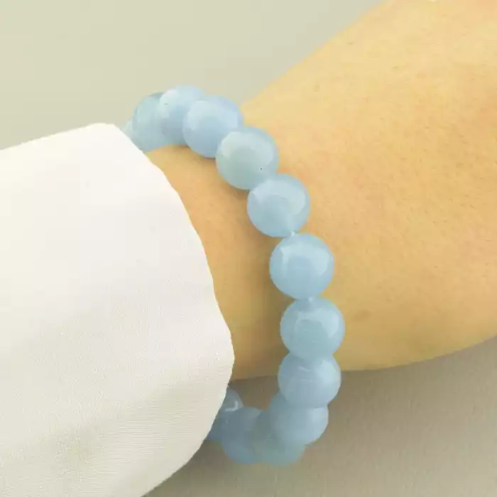 🏷️️ Браслет резинка Аквамарін 18 см. ss_102186