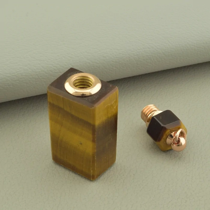 🏷️️ Кулон пляшечка Тигрове око 43x17мм. ss_103220