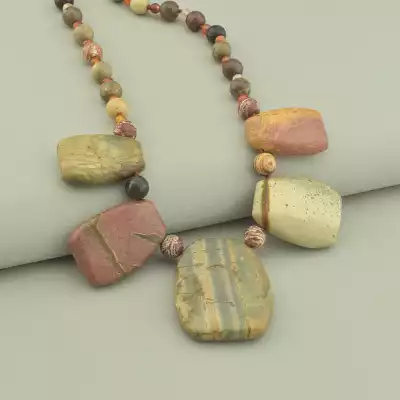 🏷️️ Намисто Яшма, Сердолік 48 см. F-97206