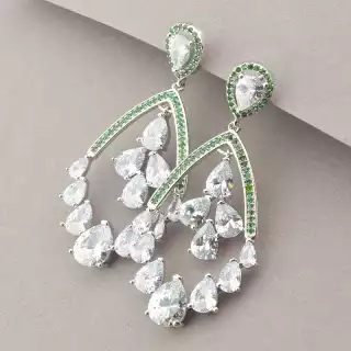 Сережки пусети Xuping Фіаніт (родій)