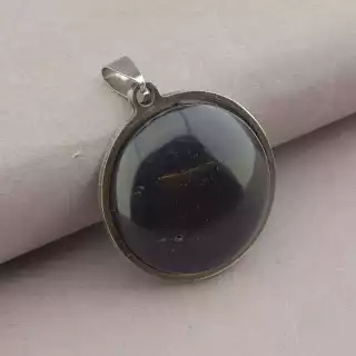 Кулон круглий Stainless Steel Агат 45х33 мм