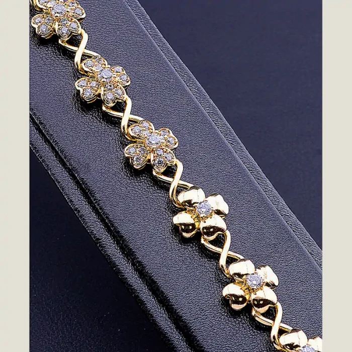 🏷️️ Браслет складний Xuping Фіаніт 17 см (позолота 18к) ss_75843