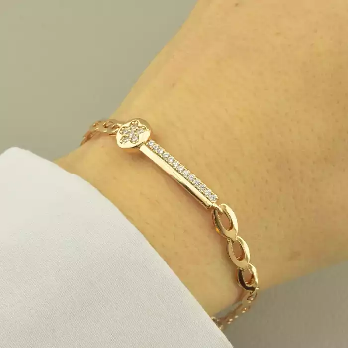 🏷️️ Браслет складний Xuping Фіаніт 17 см. (позолота 18к) ss_100773