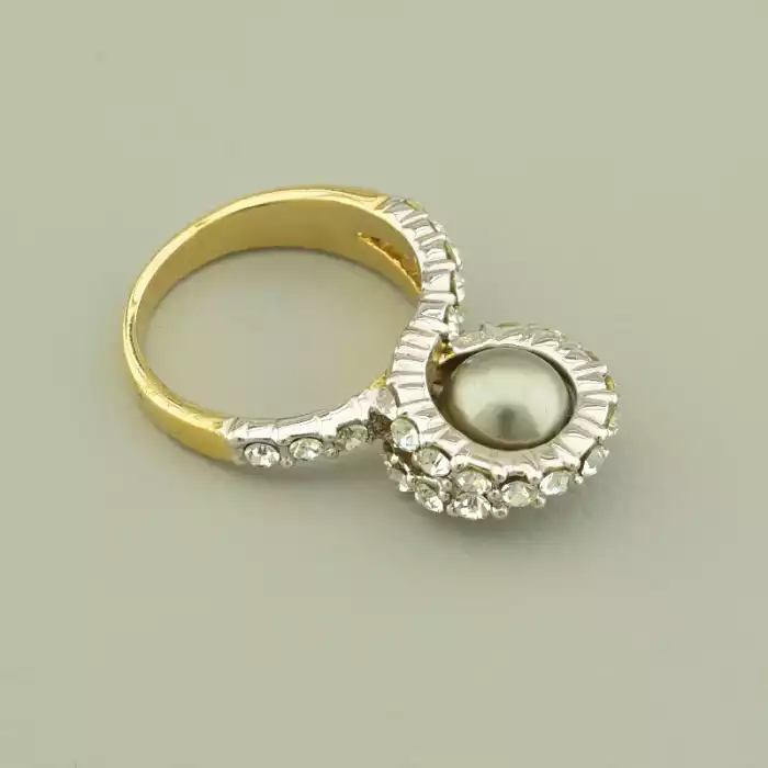 🏷️️ Каблучка Vogue Фіаніт (позолота-родій) ss_100874