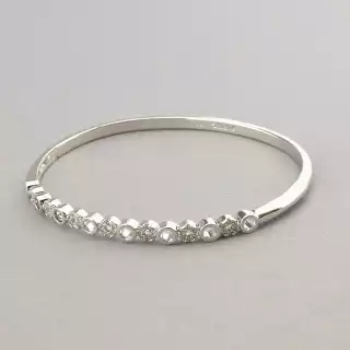 Браслет шарнірний Xuping Фіаніт 18 см (родій)