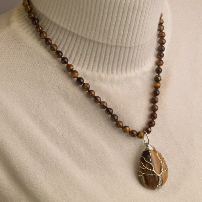 🏷️️ Намисто Тигрове око 44 см. ss_94996