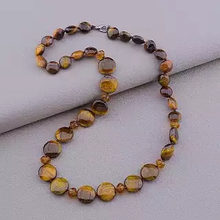 Намисто Тигрове око, Чеський кришталь 50 см