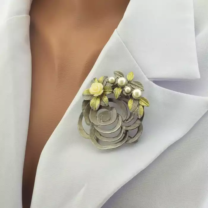 🏷️️ Брошь квіти Майорка, Полімерна глина ss_103113