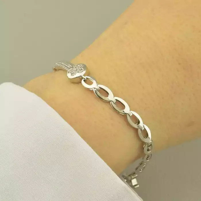 🏷️️ Браслет складний Xuping Фіаніт 17 см. (родій) ss_103530