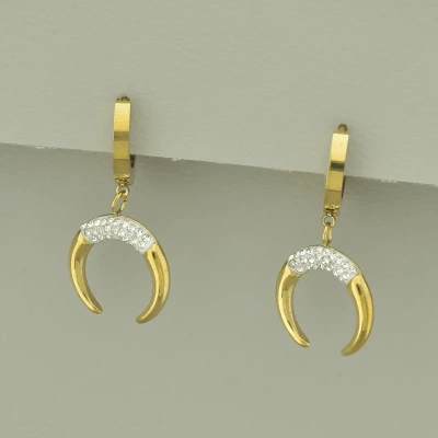 Сережки XUPING Фіаніт (позолота 14k (лимонна))