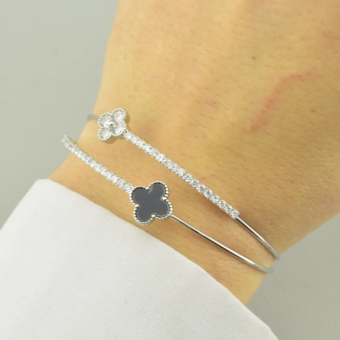 🏷️️ Браслет без застібки Saiya Фіаніт 17 см. (родій) ss_96763