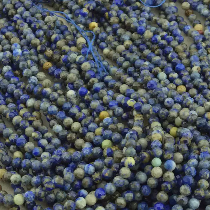 🏷️️ Нитка сода (38 см, 4 мм, без замку, грань, синій) ss_105295