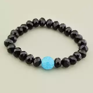 Браслет на резинці Чеський кришталь, Агат 15 см