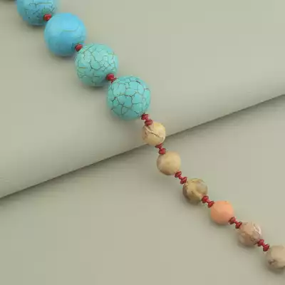 🏷️️ Намисто Яшма, Корал, Бірюза 59 см. F-98403