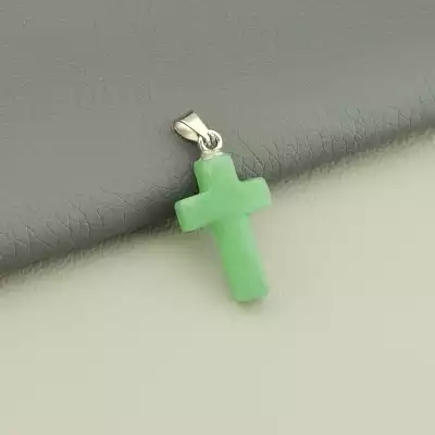 Хрестик Нефрит 25x14мм.