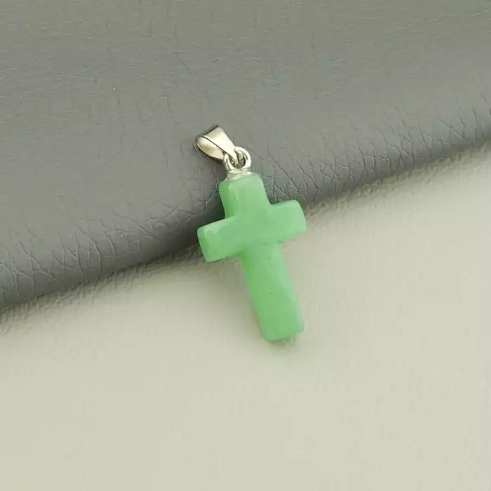 🏷️️ Хрестик Нефрит 25x14мм. F-106417