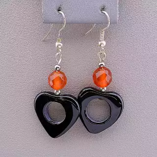 Сережки петля Агат, Сердолік