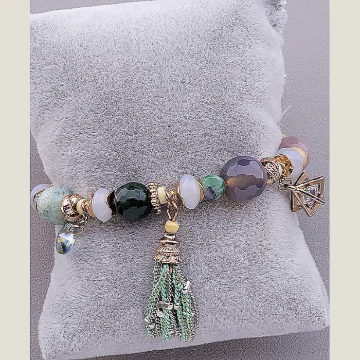 🏷️️ Браслет резинка Самоцвіти 18 см ss_49281