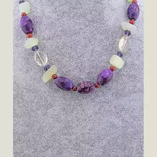 Намисто Яшма, Нефрит, Гірський кришталь 70 см