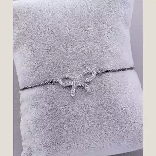 Браслет регульований Фіаніт 17 см хром