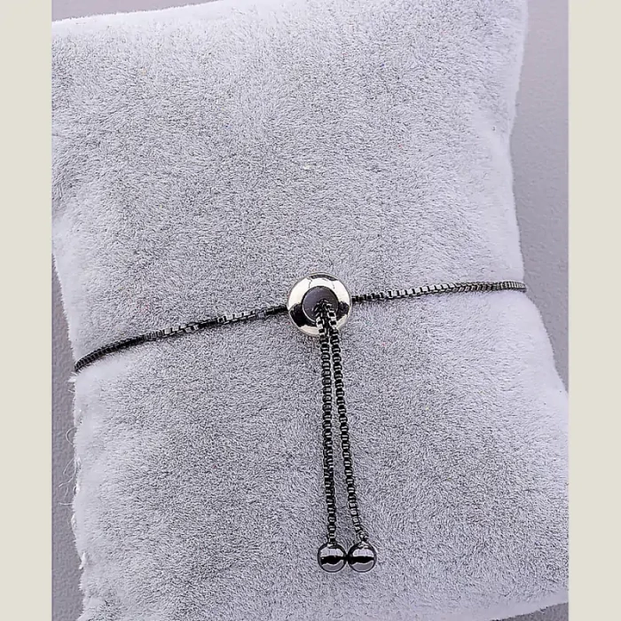 🏷️️ Браслет регульований Фіаніт 17 см хром ss_63559