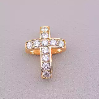 Хрестик Xuping Фіаніт (позолота 18к, медичний сплав)