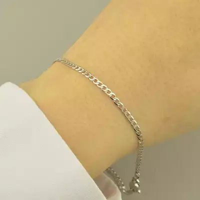 🏷️️ Браслет з карабіном Xuping 20 см. (родій) F-100774