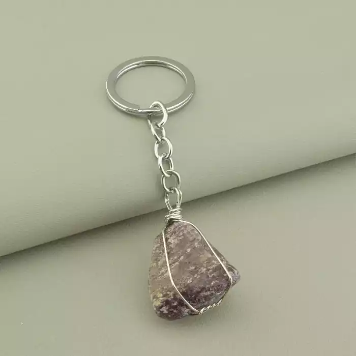 🏷️️ Брелок Полуничний кварц 110х30мм. ss_100877