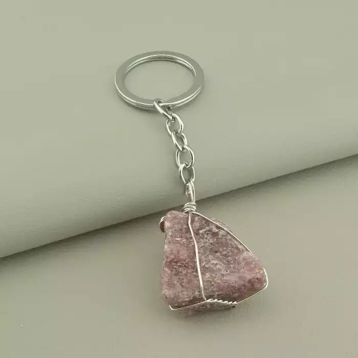 🏷️️ Брелок Полуничний кварц 110х30мм. ss_100877